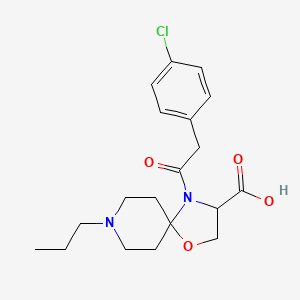 molecular formula C19H25ClN2O4 B6349315 4-[2-(4-Chlorophenyl)acetyl]-8-propyl-1-oxa-4,8-diazaspiro[4.5]decane-3-carboxylic acid CAS No. 1326811-63-5
