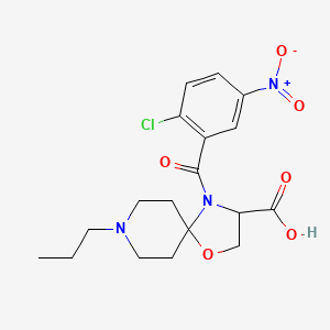 molecular formula C18H22ClN3O6 B6349322 4-(2-Chloro-5-nitrobenzoyl)-8-propyl-1-oxa-4,8-diazaspiro[4.5]decane-3-carboxylic acid CAS No. 1326810-16-5