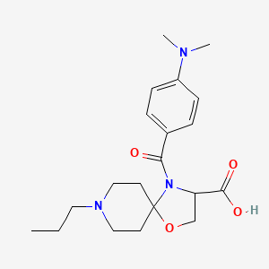 molecular formula C20H29N3O4 B6349324 4-[4-(Dimethylamino)benzoyl]-8-propyl-1-oxa-4,8-diazaspiro[4.5]decane-3-carboxylic acid CAS No. 1326811-26-0