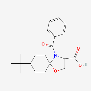 molecular formula C20H27NO4 B6349334 4-Benzoyl-8-tert-butyl-1-oxa-4-azaspiro[4.5]decane-3-carboxylic acid CAS No. 1326811-69-1