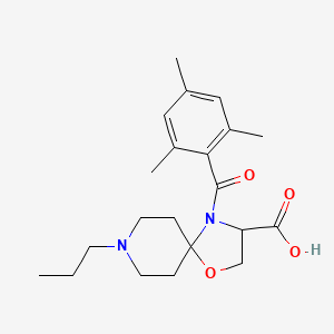 molecular formula C21H30N2O4 B6349339 8-Propyl-4-(2,4,6-trimethylbenzoyl)-1-oxa-4,8-diazaspiro[4.5]decane-3-carboxylic acid CAS No. 1326812-13-8