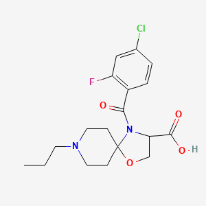 molecular formula C18H22ClFN2O4 B6349342 4-(4-Chloro-2-fluorobenzoyl)-8-propyl-1-oxa-4,8-diazaspiro[4.5]decane-3-carboxylic acid CAS No. 1326808-79-0
