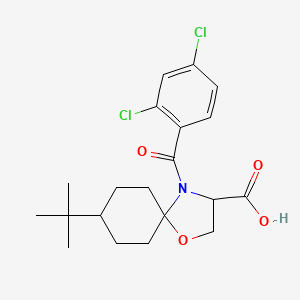 molecular formula C20H25Cl2NO4 B6349347 8-tert-Butyl-4-(2,4-dichlorobenzoyl)-1-oxa-4-azaspiro[4.5]decane-3-carboxylic acid CAS No. 1326812-17-2