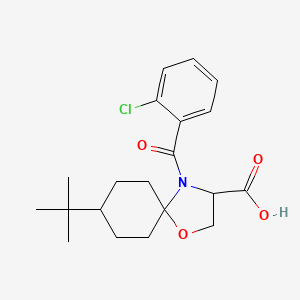 molecular formula C20H26ClNO4 B6349356 8-tert-Butyl-4-(2-chlorobenzoyl)-1-oxa-4-azaspiro[4.5]decane-3-carboxylic acid CAS No. 1326813-32-4
