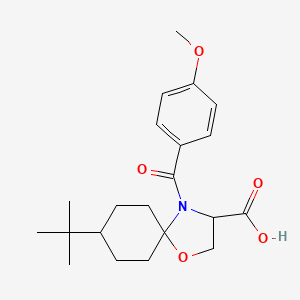 molecular formula C21H29NO5 B6349362 8-tert-Butyl-4-(4-methoxybenzoyl)-1-oxa-4-azaspiro[4.5]decane-3-carboxylic acid CAS No. 1326811-25-9