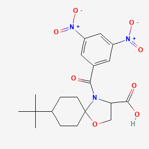molecular formula C20H25N3O8 B6349376 8-tert-Butyl-4-(3,5-dinitrobenzoyl)-1-oxa-4-azaspiro[4.5]decane-3-carboxylic acid CAS No. 1326809-13-5