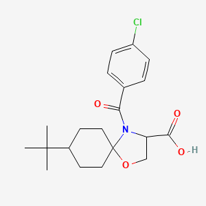 molecular formula C20H26ClNO4 B6349384 8-tert-Butyl-4-(4-chlorobenzoyl)-1-oxa-4-azaspiro[4.5]decane-3-carboxylic acid CAS No. 1326811-28-2