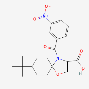molecular formula C20H26N2O6 B6349392 8-tert-Butyl-4-(3-nitrobenzoyl)-1-oxa-4-azaspiro[4.5]decane-3-carboxylic acid CAS No. 1326809-71-5