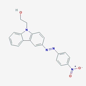 molecular formula C20H16N4O3 B063494 3-[(4-硝基苯基)偶氮]-9H-咔唑-9-乙醇 CAS No. 177100-04-8