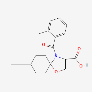 molecular formula C21H29NO4 B6349406 8-tert-Butyl-4-(2-methylbenzoyl)-1-oxa-4-azaspiro[4.5]decane-3-carboxylic acid CAS No. 1326811-30-6