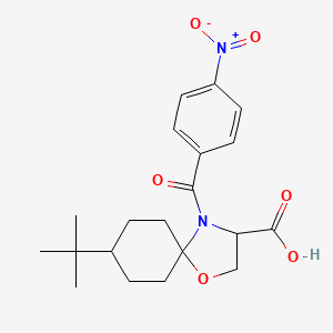 molecular formula C20H26N2O6 B6349408 8-tert-Butyl-4-(4-nitrobenzoyl)-1-oxa-4-azaspiro[4.5]decane-3-carboxylic acid CAS No. 1326808-77-8
