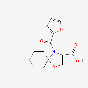 molecular formula C18H25NO5 B6349414 8-tert-Butyl-4-(furan-2-carbonyl)-1-oxa-4-azaspiro[4.5]decane-3-carboxylic acid CAS No. 1326811-32-8
