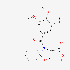 molecular formula C23H33NO7 B6349418 8-tert-Butyl-4-(3,4,5-trimethoxybenzoyl)-1-oxa-4-azaspiro[4.5]decane-3-carboxylic acid CAS No. 1326809-77-1