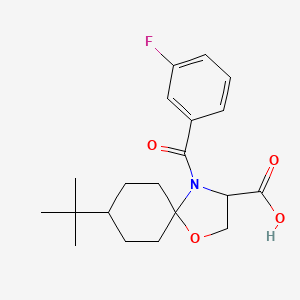 molecular formula C20H26FNO4 B6349454 8-tert-Butyl-4-(3-fluorobenzoyl)-1-oxa-4-azaspiro[4.5]decane-3-carboxylic acid CAS No. 1326809-15-7