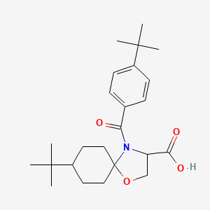 molecular formula C24H35NO4 B6349462 8-tert-Butyl-4-(4-tert-butylbenzoyl)-1-oxa-4-azaspiro[4.5]decane-3-carboxylic acid CAS No. 1326810-02-9