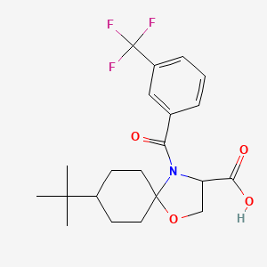 molecular formula C21H26F3NO4 B6349468 8-tert-Butyl-4-[3-(trifluoromethyl)benzoyl]-1-oxa-4-azaspiro[4.5]decane-3-carboxylic acid CAS No. 1326809-81-7