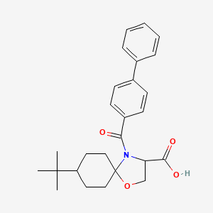 molecular formula C26H31NO4 B6349475 8-tert-Butyl-4-(4-phenylbenzoyl)-1-oxa-4-azaspiro[4.5]decane-3-carboxylic acid CAS No. 1326809-75-9