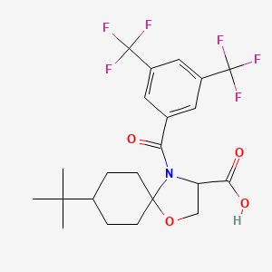 molecular formula C22H25F6NO4 B6349479 4-[3,5-Bis(trifluoromethyl)benzoyl]-8-tert-butyl-1-oxa-4-azaspiro[4.5]decane-3-carboxylic acid CAS No. 1326810-27-8