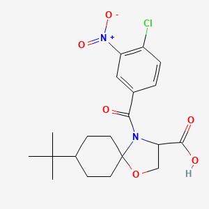 molecular formula C20H25ClN2O6 B6349482 8-tert-Butyl-4-(4-chloro-3-nitrobenzoyl)-1-oxa-4-azaspiro[4.5]decane-3-carboxylic acid CAS No. 1326811-42-0