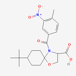 8-tert-Butyl-4-(4-methyl-3-nitrobenzoyl)-1-oxa-4-azaspiro[4.5]decane-3-carboxylic acid