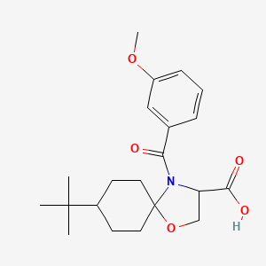 molecular formula C21H29NO5 B6349497 8-tert-Butyl-4-(3-methoxybenzoyl)-1-oxa-4-azaspiro[4.5]decane-3-carboxylic acid CAS No. 1326812-59-2