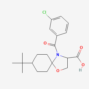 molecular formula C20H26ClNO4 B6349521 8-tert-Butyl-4-(3-chlorobenzoyl)-1-oxa-4-azaspiro[4.5]decane-3-carboxylic acid CAS No. 1326809-76-0