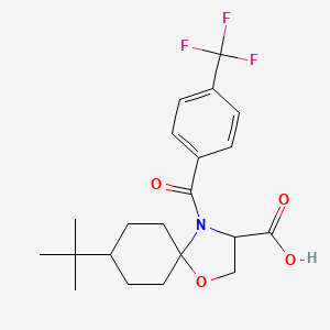 molecular formula C21H26F3NO4 B6349524 8-tert-Butyl-4-[4-(trifluoromethyl)benzoyl]-1-oxa-4-azaspiro[4.5]decane-3-carboxylic acid CAS No. 1326809-72-6
