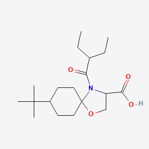 molecular formula C19H33NO4 B6349542 8-tert-Butyl-4-(2-ethylbutanoyl)-1-oxa-4-azaspiro[4.5]decane-3-carboxylic acid CAS No. 1326811-88-4