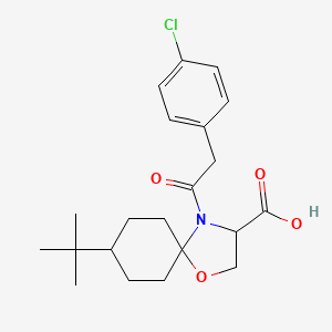 8-tert-Butyl-4-[2-(4-chlorophenyl)acetyl]-1-oxa-4-azaspiro[4.5]decane-3-carboxylic acid