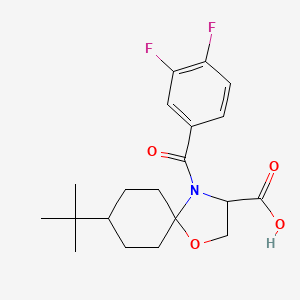 molecular formula C20H25F2NO4 B6349555 8-tert-Butyl-4-(3,4-difluorobenzoyl)-1-oxa-4-azaspiro[4.5]decane-3-carboxylic acid CAS No. 1326809-83-9