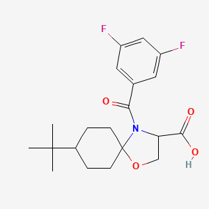 molecular formula C20H25F2NO4 B6349570 8-tert-Butyl-4-(3,5-difluorobenzoyl)-1-oxa-4-azaspiro[4.5]decane-3-carboxylic acid CAS No. 1326811-48-6