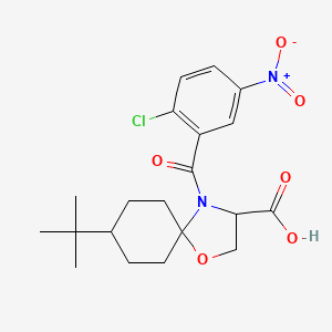 molecular formula C20H25ClN2O6 B6349571 8-tert-Butyl-4-(2-chloro-5-nitrobenzoyl)-1-oxa-4-azaspiro[4.5]decane-3-carboxylic acid CAS No. 1326812-96-7