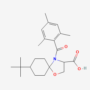 molecular formula C23H33NO4 B6349580 8-tert-Butyl-4-(2,4,6-trimethylbenzoyl)-1-oxa-4-azaspiro[4.5]decane-3-carboxylic acid CAS No. 1326808-52-9