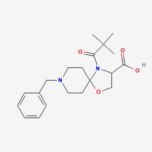 molecular formula C20H28N2O4 B6349590 8-Benzyl-4-(2,2-dimethylpropanoyl)-1-oxa-4,8-diazaspiro[4.5]decane-3-carboxylic acid CAS No. 1326813-04-0