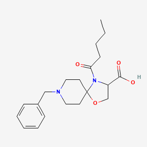 molecular formula C20H28N2O4 B6349600 8-Benzyl-4-pentanoyl-1-oxa-4,8-diazaspiro[4.5]decane-3-carboxylic acid CAS No. 1326809-84-0