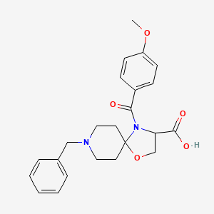 molecular formula C23H26N2O5 B6349603 8-Benzyl-4-(4-methoxybenzoyl)-1-oxa-4,8-diazaspiro[4.5]decane-3-carboxylic acid CAS No. 1326811-99-7