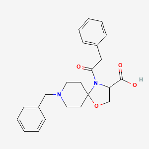 molecular formula C23H26N2O4 B6349604 8-Benzyl-4-(2-phenylacetyl)-1-oxa-4,8-diazaspiro[4.5]decane-3-carboxylic acid CAS No. 1326808-80-3