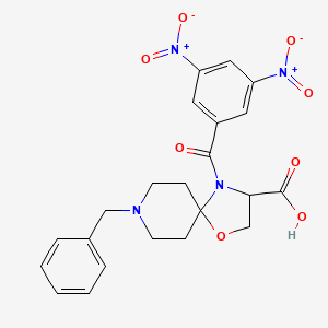 molecular formula C22H22N4O8 B6349624 8-Benzyl-4-(3,5-dinitrobenzoyl)-1-oxa-4,8-diazaspiro[4.5]decane-3-carboxylic acid CAS No. 1326811-53-3