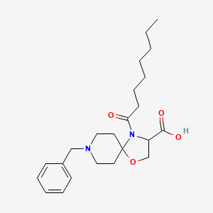 molecular formula C23H34N2O4 B6349627 8-Benzyl-4-octanoyl-1-oxa-4,8-diazaspiro[4.5]decane-3-carboxylic acid CAS No. 1326811-47-5