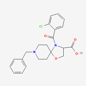 molecular formula C22H23ClN2O4 B6349629 8-Benzyl-4-(2-chlorobenzoyl)-1-oxa-4,8-diazaspiro[4.5]decane-3-carboxylic acid CAS No. 1326812-69-4