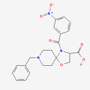 molecular formula C22H23N3O6 B6349645 8-Benzyl-4-(3-nitrobenzoyl)-1-oxa-4,8-diazaspiro[4.5]decane-3-carboxylic acid CAS No. 1326813-50-6