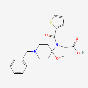 molecular formula C20H22N2O4S B6349648 8-Benzyl-4-(thiophene-2-carbonyl)-1-oxa-4,8-diazaspiro[4.5]decane-3-carboxylic acid CAS No. 1326809-94-2