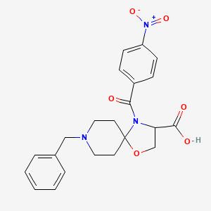 molecular formula C22H23N3O6 B6349650 8-Benzyl-4-(4-nitrobenzoyl)-1-oxa-4,8-diazaspiro[4.5]decane-3-carboxylic acid CAS No. 1326809-86-2