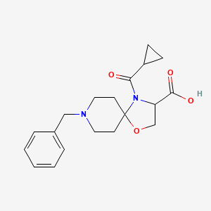 molecular formula C19H24N2O4 B6349656 8-Benzyl-4-cyclopropanecarbonyl-1-oxa-4,8-diazaspiro[4.5]decane-3-carboxylic acid CAS No. 1326808-85-8