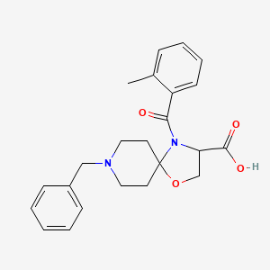 molecular formula C23H26N2O4 B6349657 8-Benzyl-4-(2-methylbenzoyl)-1-oxa-4,8-diazaspiro[4.5]decane-3-carboxylic acid CAS No. 1326813-53-9