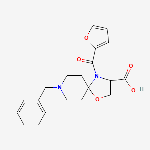 molecular formula C20H22N2O5 B6349661 8-Benzyl-4-(furan-2-carbonyl)-1-oxa-4,8-diazaspiro[4.5]decane-3-carboxylic acid CAS No. 1326808-53-0