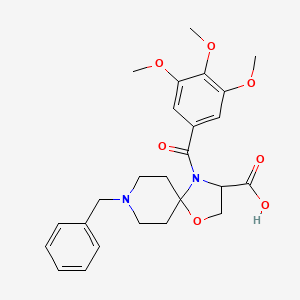 molecular formula C25H30N2O7 B6349672 8-Benzyl-4-(3,4,5-trimethoxybenzoyl)-1-oxa-4,8-diazaspiro[4.5]decane-3-carboxylic acid CAS No. 1326811-56-6