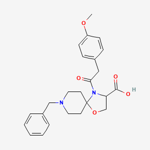 molecular formula C24H28N2O5 B6349681 8-Benzyl-4-[2-(4-methoxyphenyl)acetyl]-1-oxa-4,8-diazaspiro[4.5]decane-3-carboxylic acid CAS No. 1326810-24-5