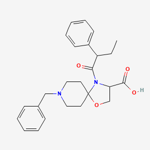 molecular formula C25H30N2O4 B6349688 8-Benzyl-4-(2-phenylbutanoyl)-1-oxa-4,8-diazaspiro[4.5]decane-3-carboxylic acid CAS No. 1326811-61-3