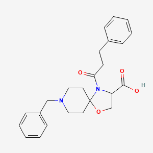 molecular formula C24H28N2O4 B6349700 8-Benzyl-4-(3-phenylpropanoyl)-1-oxa-4,8-diazaspiro[4.5]decane-3-carboxylic acid CAS No. 1326808-87-0